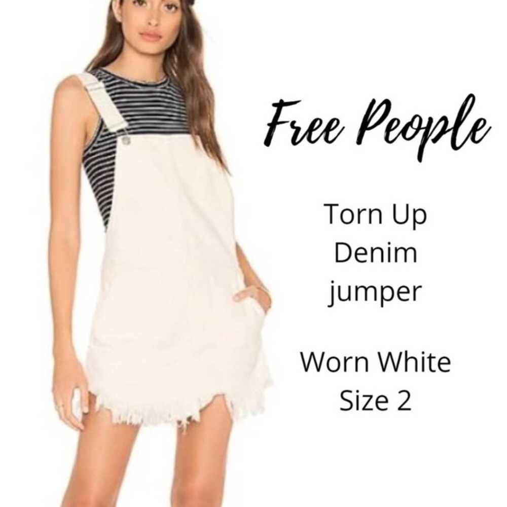 FREE PEOPLE Torn Up Jumper sz 2 NWT off-white BOHO